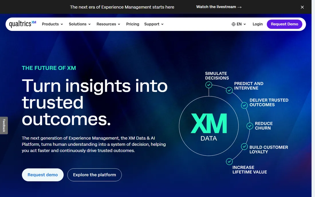 Qualtrics homepage