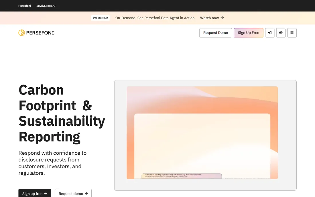 Persefoni homepage