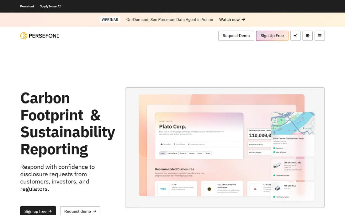 Persefoni homepage