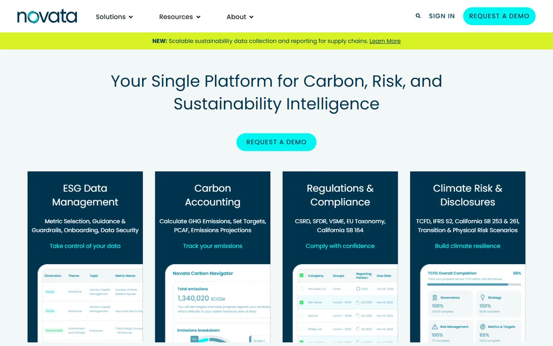 Novata homepage