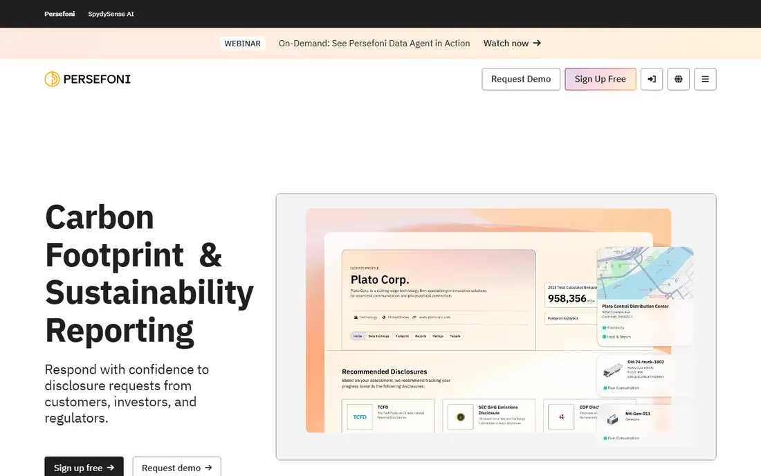 Persefoni homepage