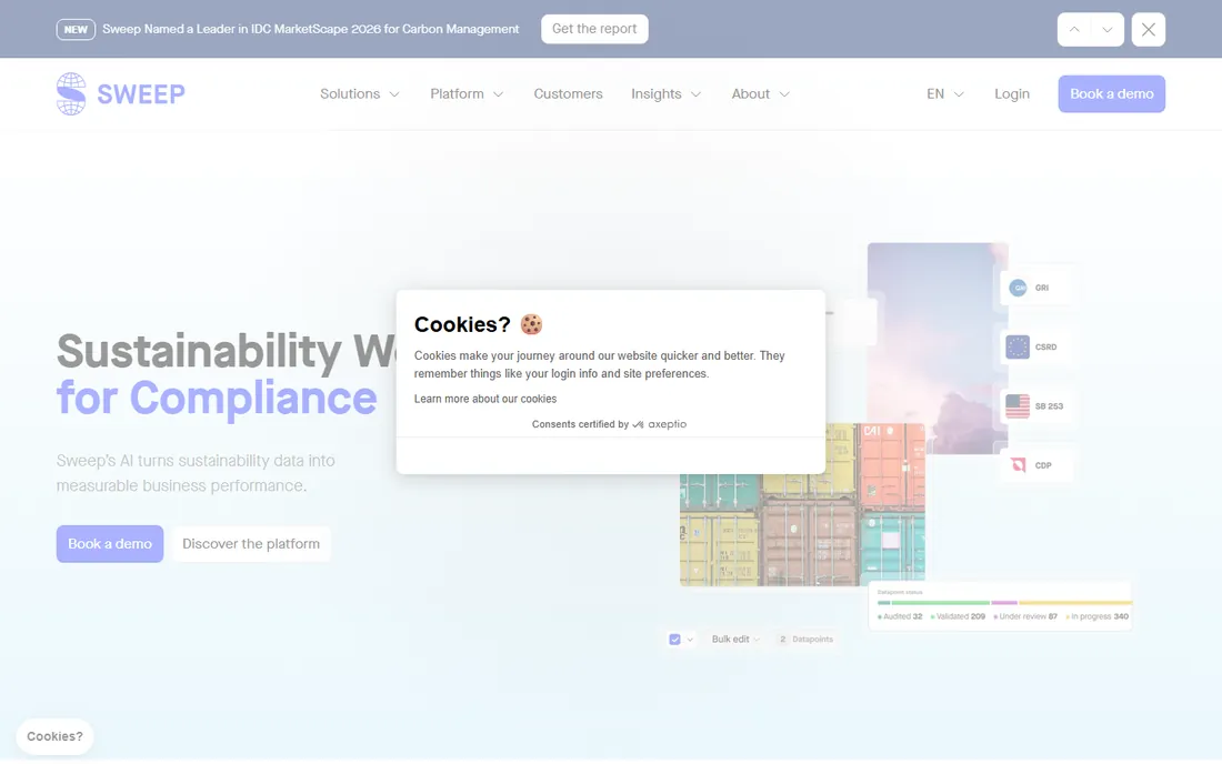 Sweep homepage