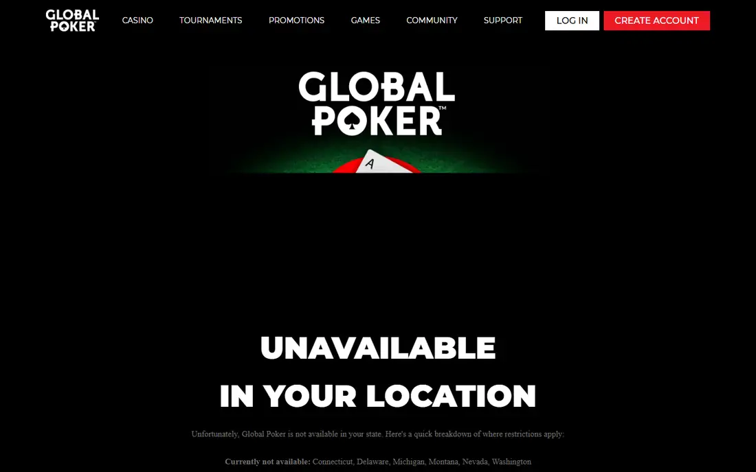 Global Poker homepage