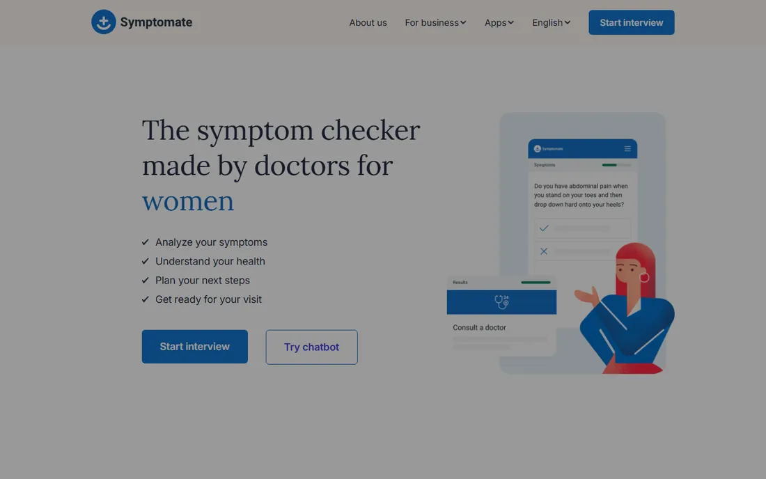 Symptomate homepage