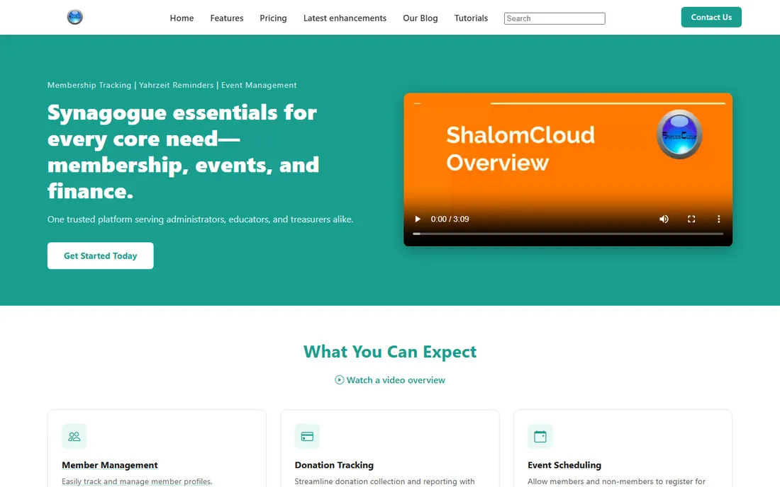ShalomCloud homepage