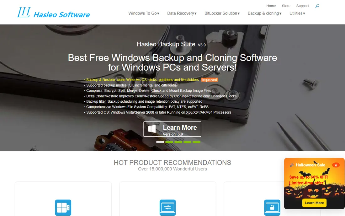 Hasleo Backup Suite homepage