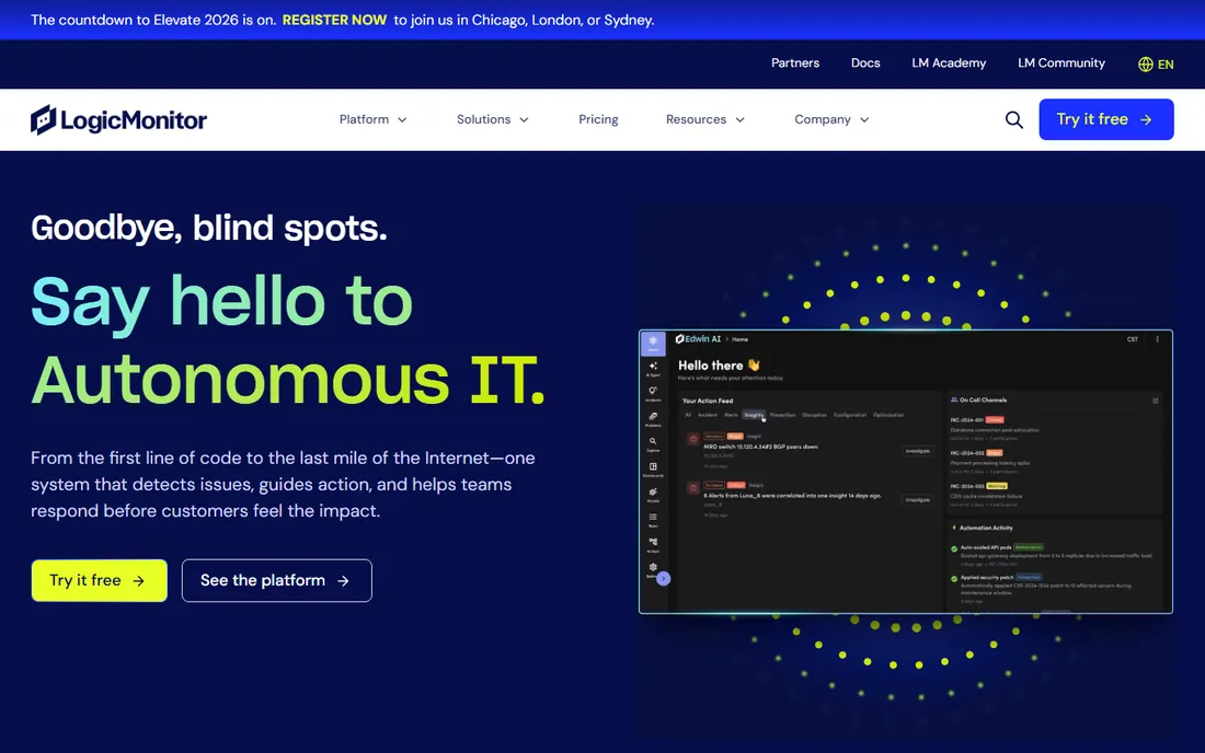 LogicMonitor homepage