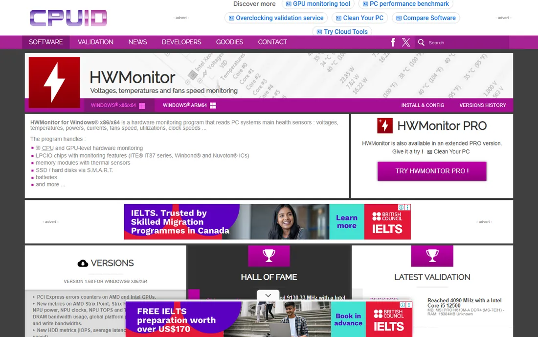 HWMonitor homepage
