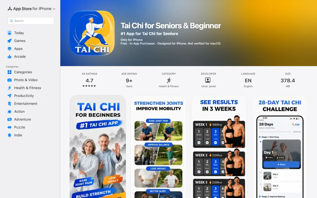 Tai Chi for Beginners and Seniors homepage