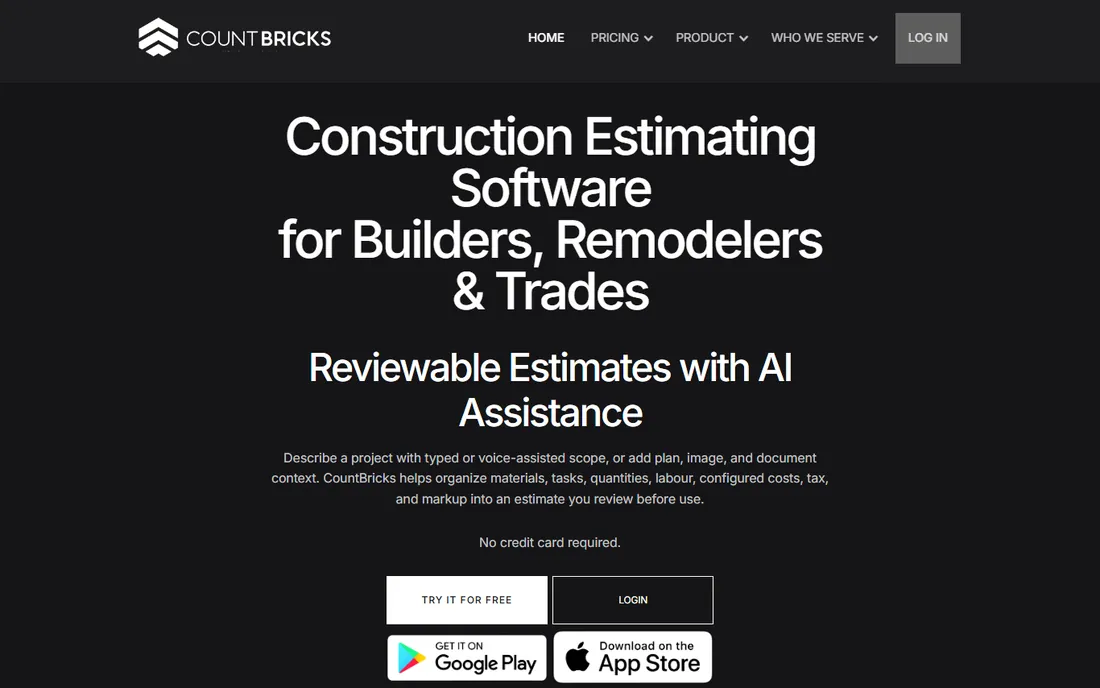 CountBricks homepage