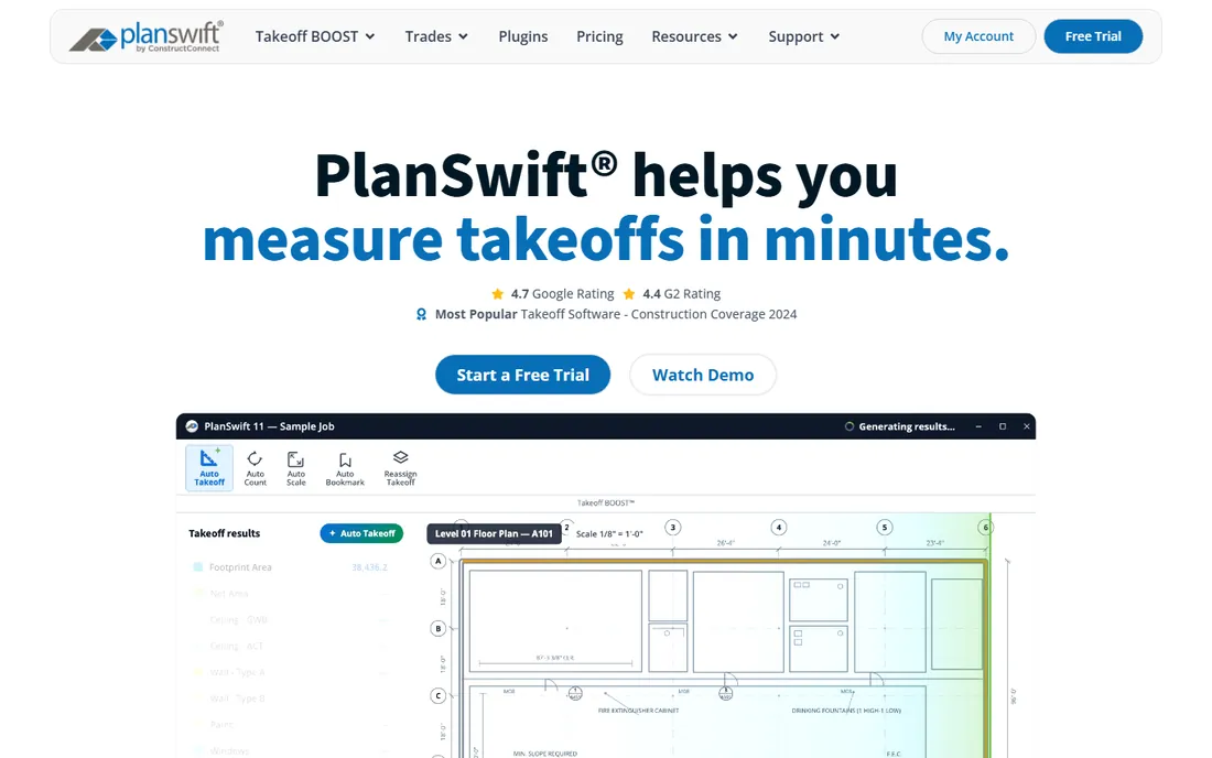 PlanSwift homepage