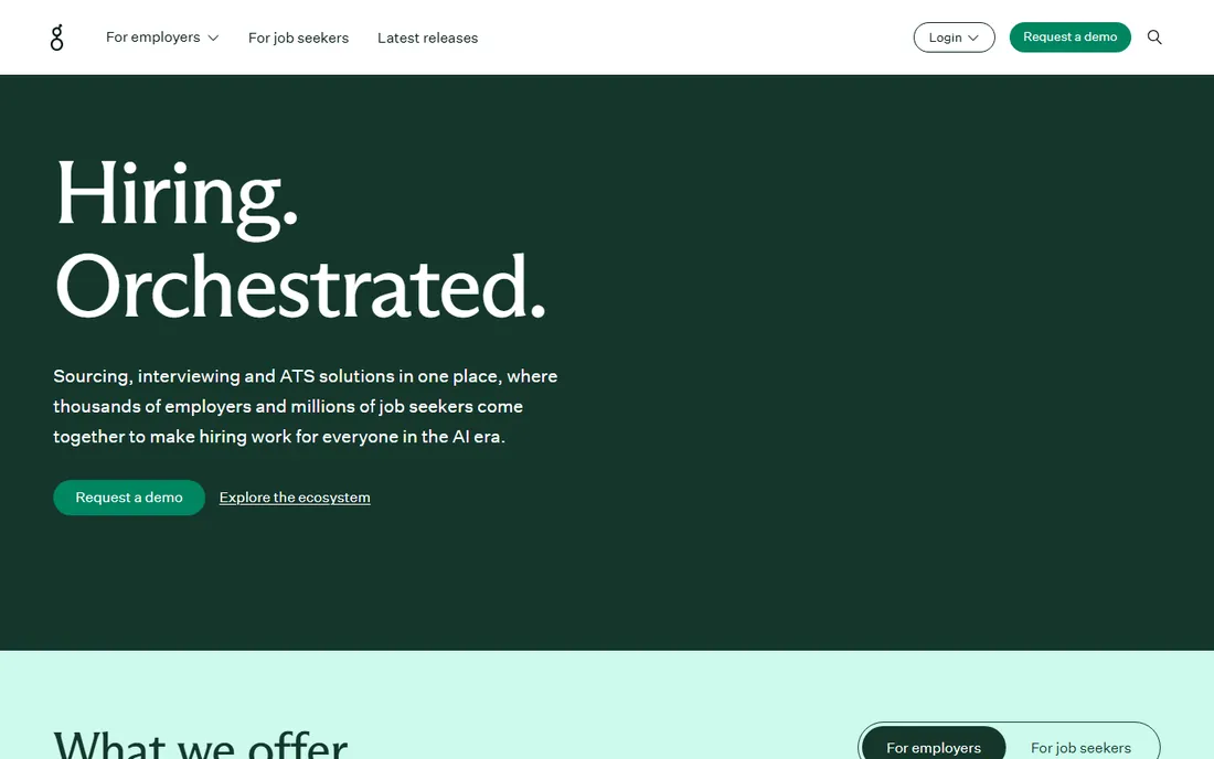 Greenhouse homepage