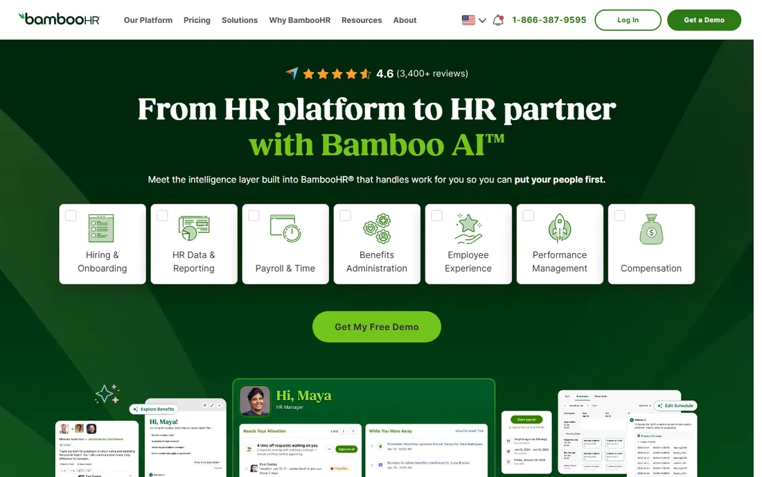 BambooHR homepage