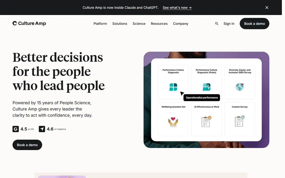 Culture Amp homepage