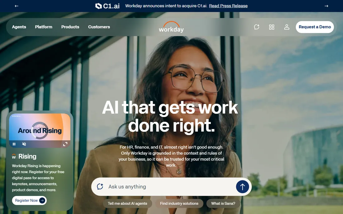 Workday HCM homepage