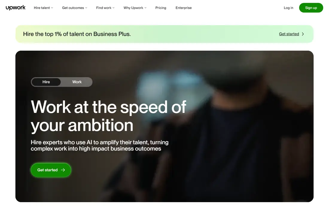Upwork homepage