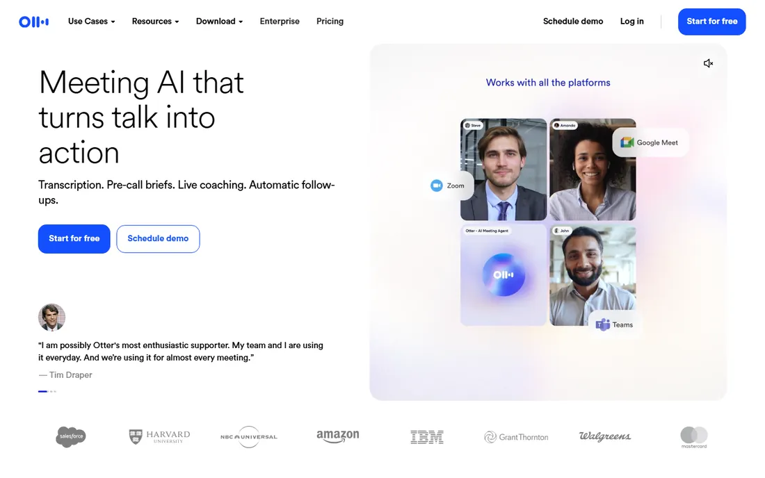 Otter.ai homepage