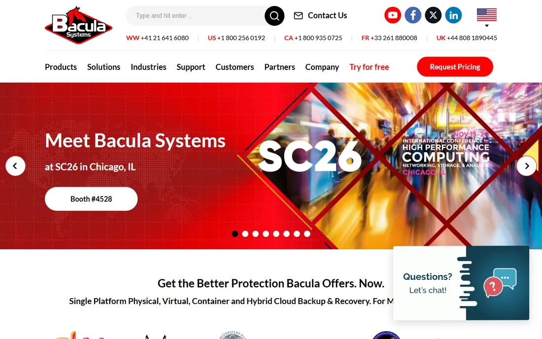 Bacula Enterprise homepage