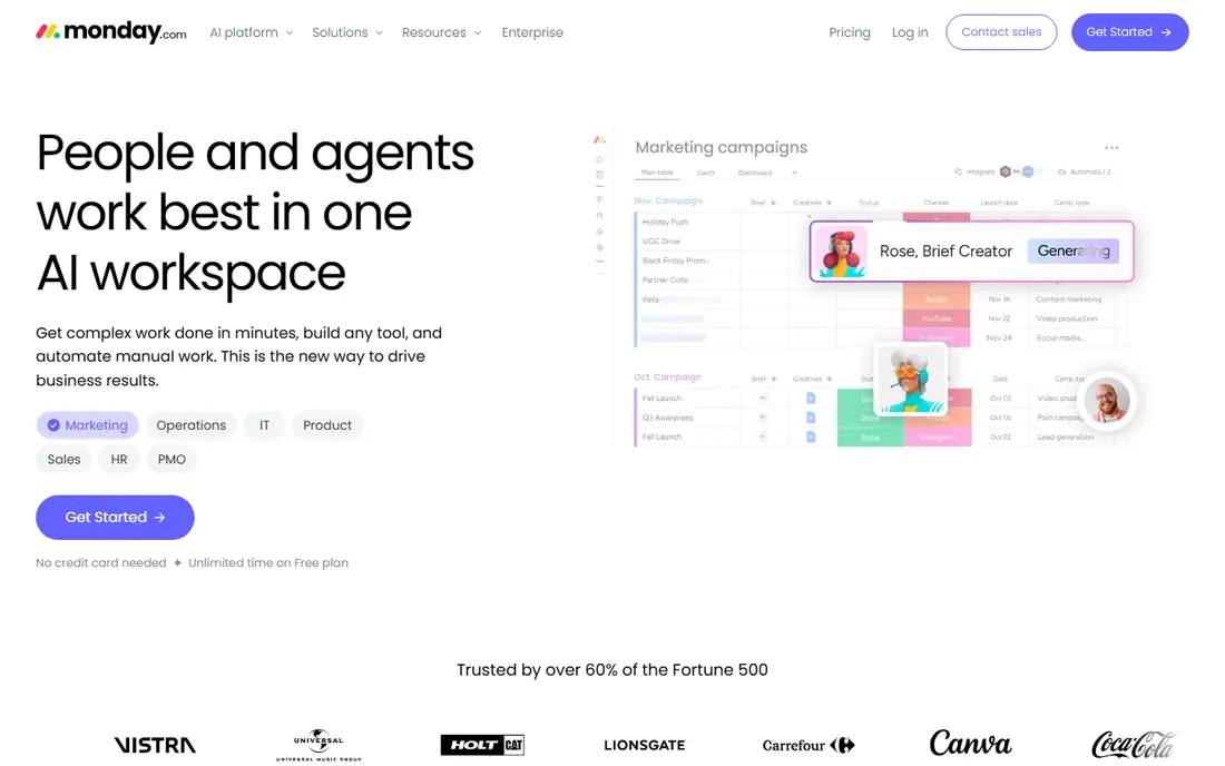 Monday.com homepage