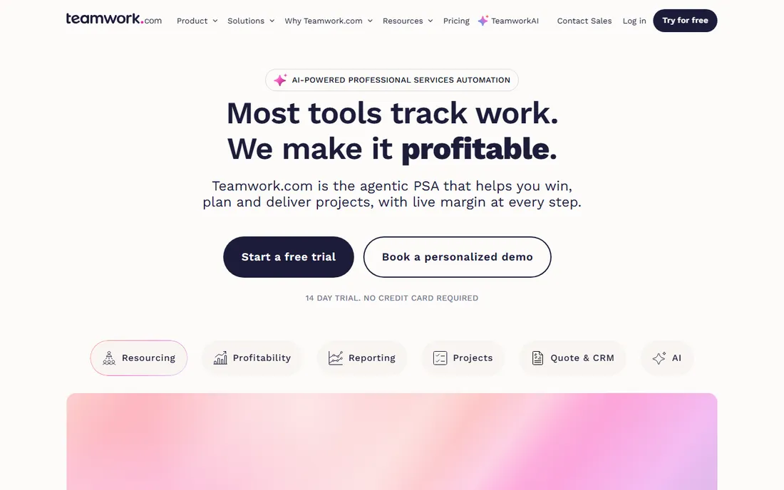 Teamwork.com homepage