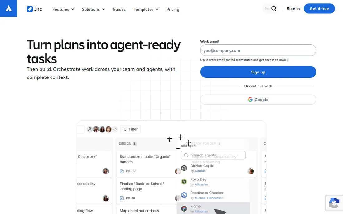 Jira homepage