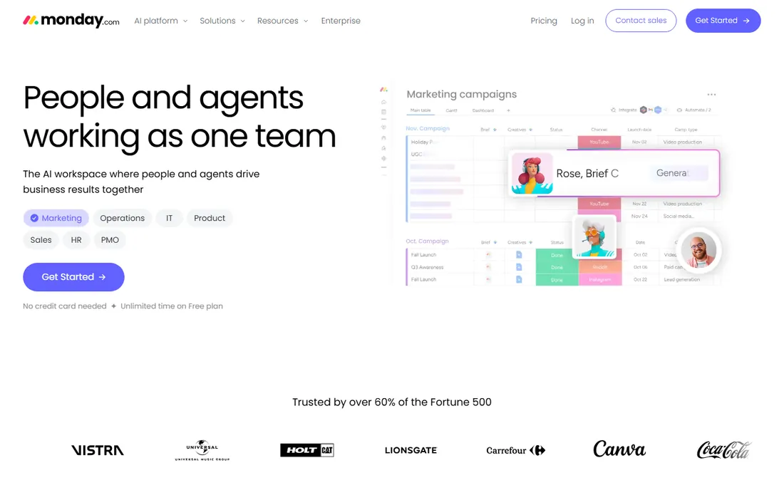 Monday.com homepage