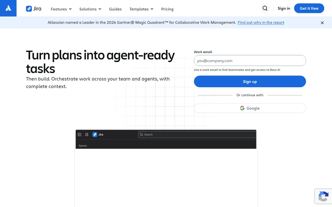 Jira homepage