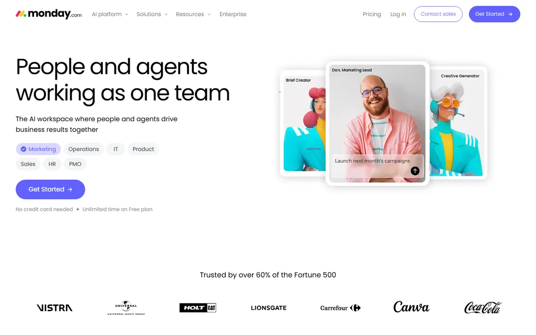 Monday homepage