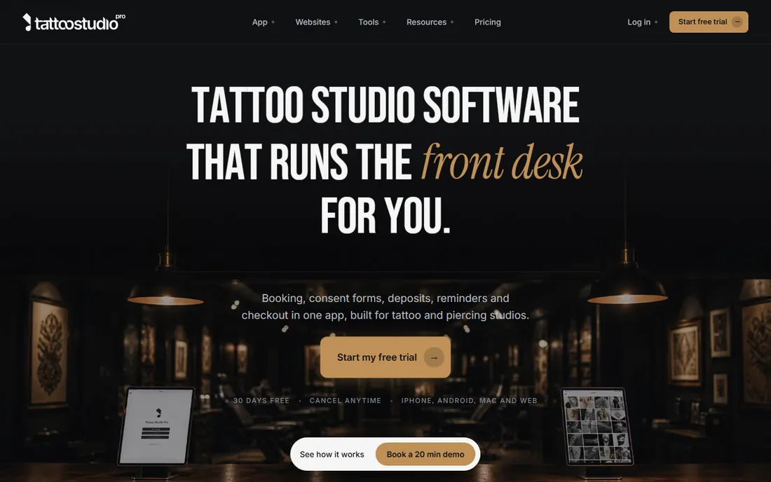 Tattoo Studio Pro homepage