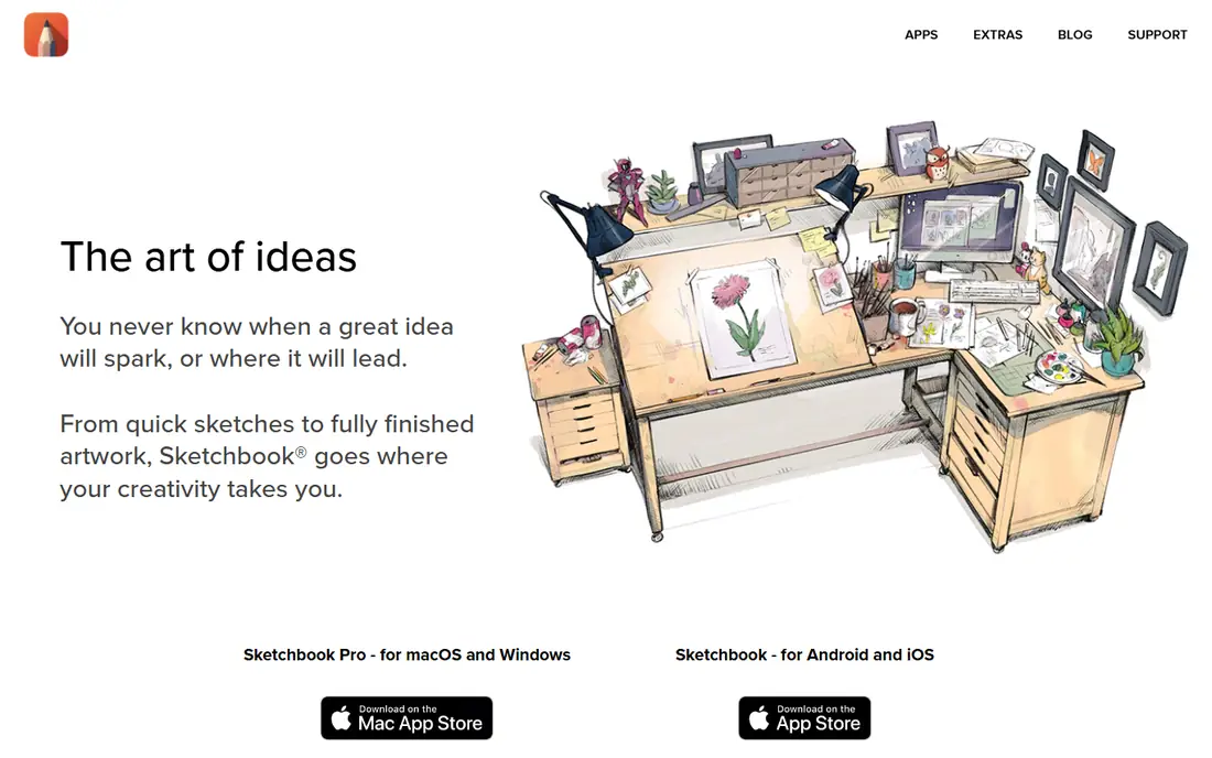 Sketchbook homepage