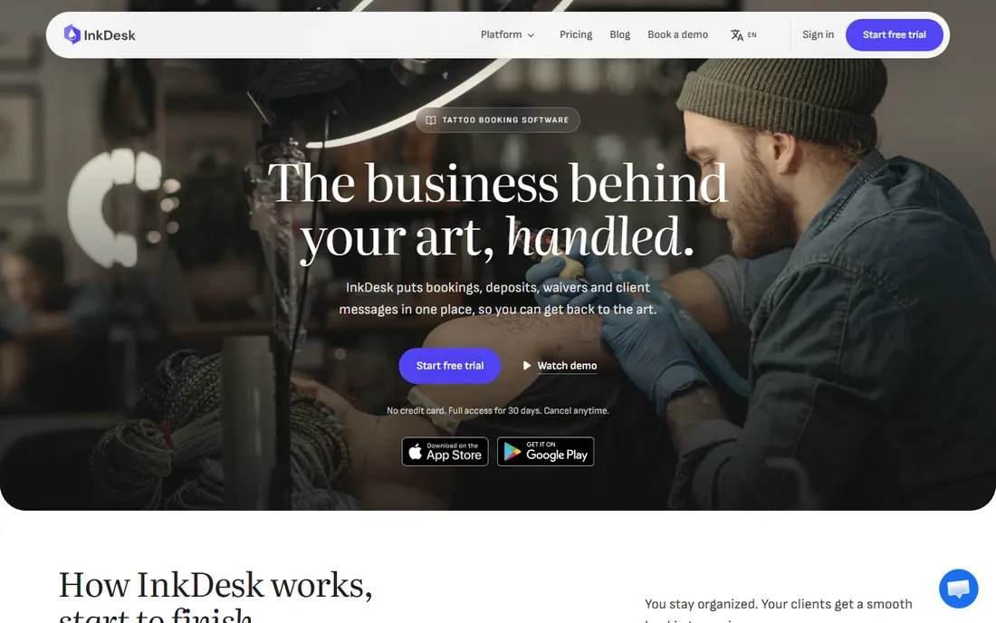 InkDesk homepage