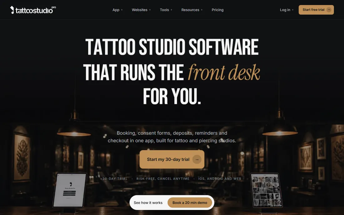 Tattoo Studio Pro homepage
