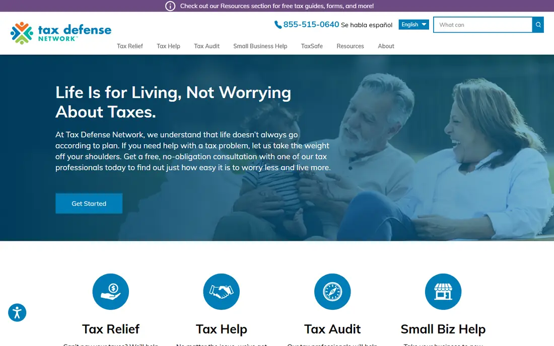 Tax Defense Network homepage