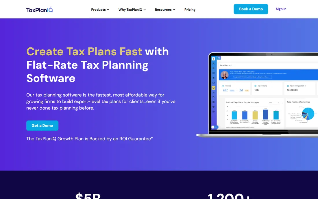 TaxPlanIQ homepage