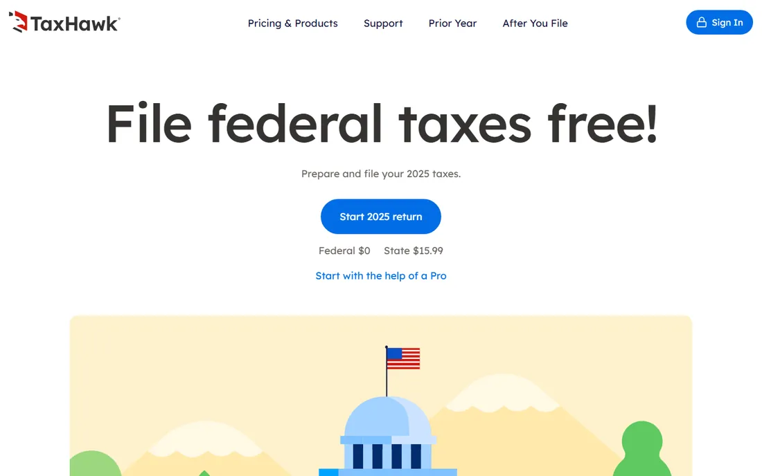TaxHawk homepage