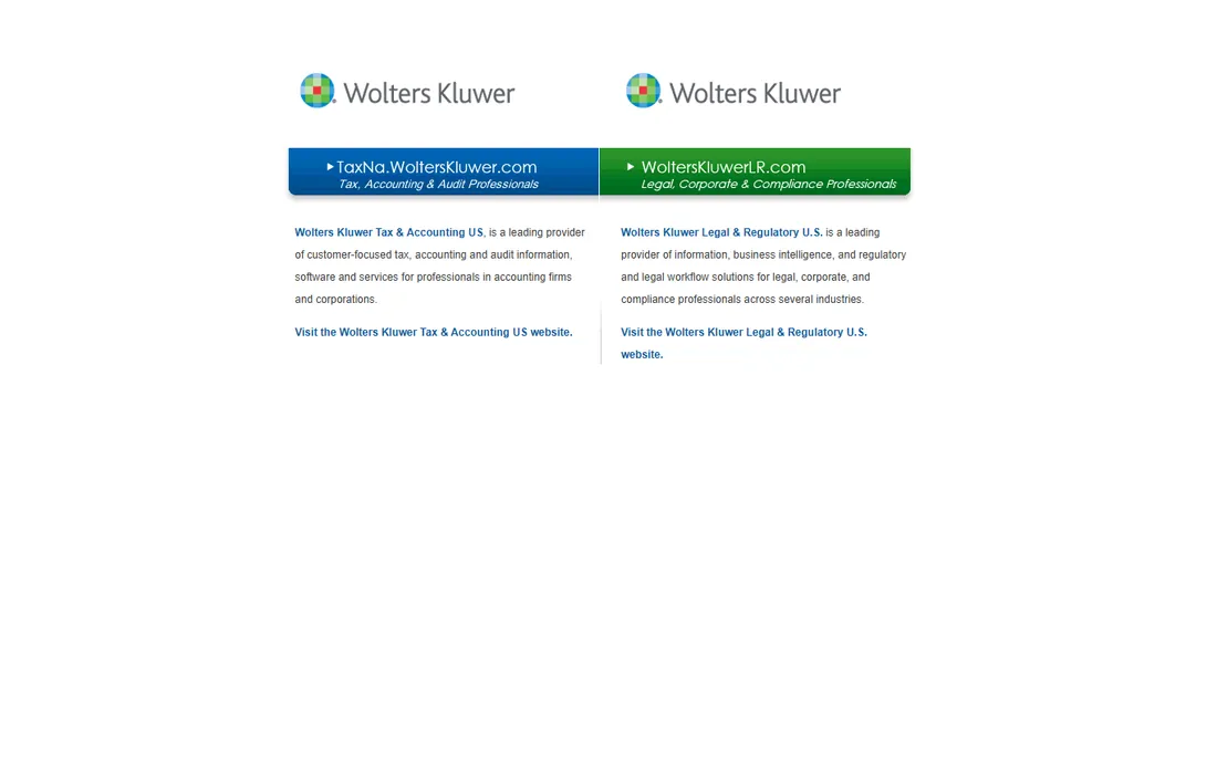 Wolters Kluwer CCH homepage