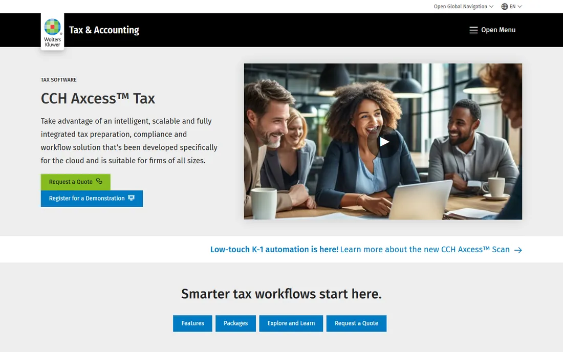CCH Axcess Tax homepage