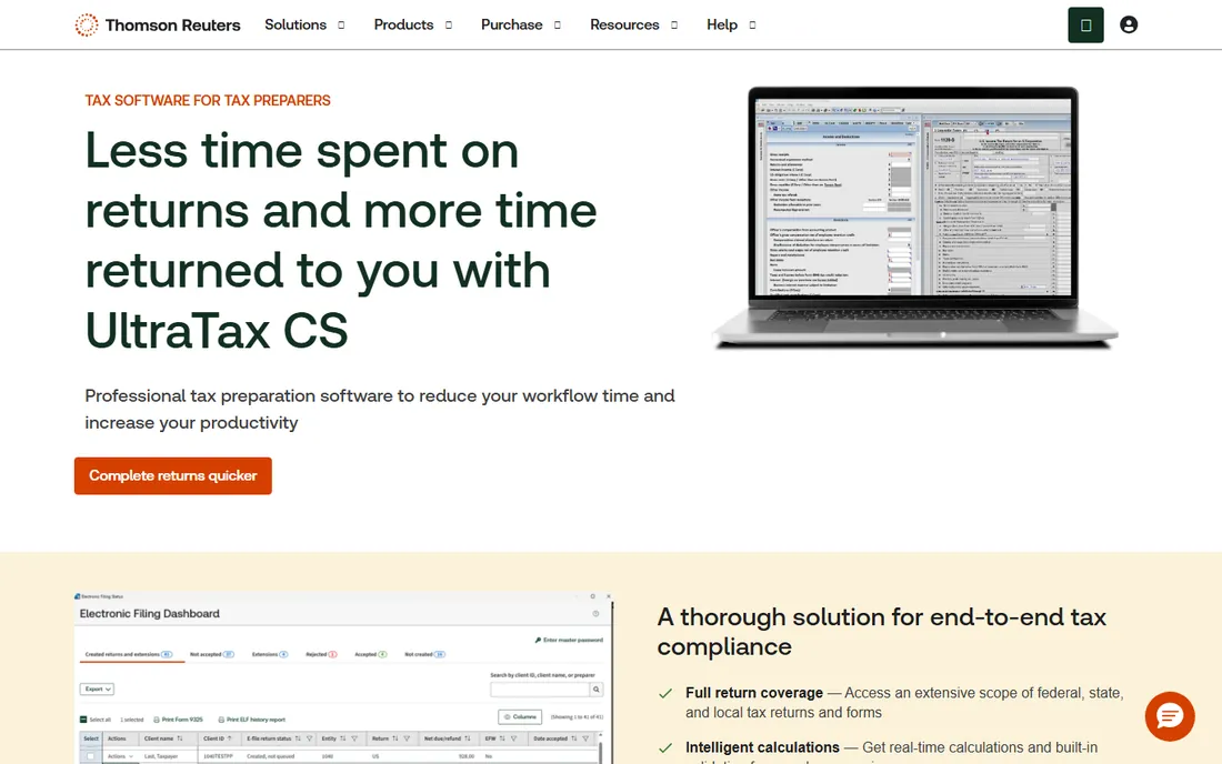 UltraTax CS homepage