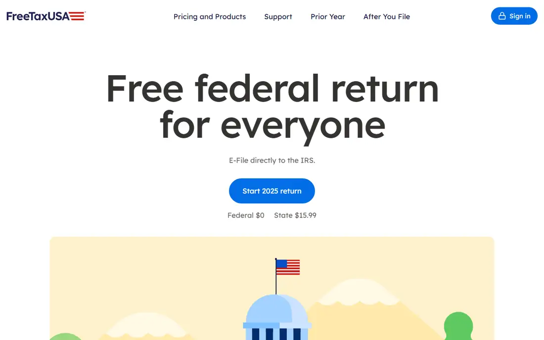 FreeTaxUSA homepage