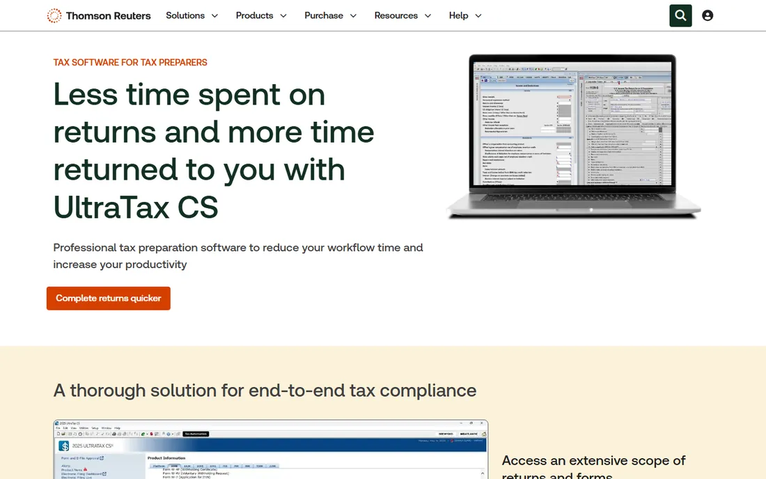 UltraTax CS homepage