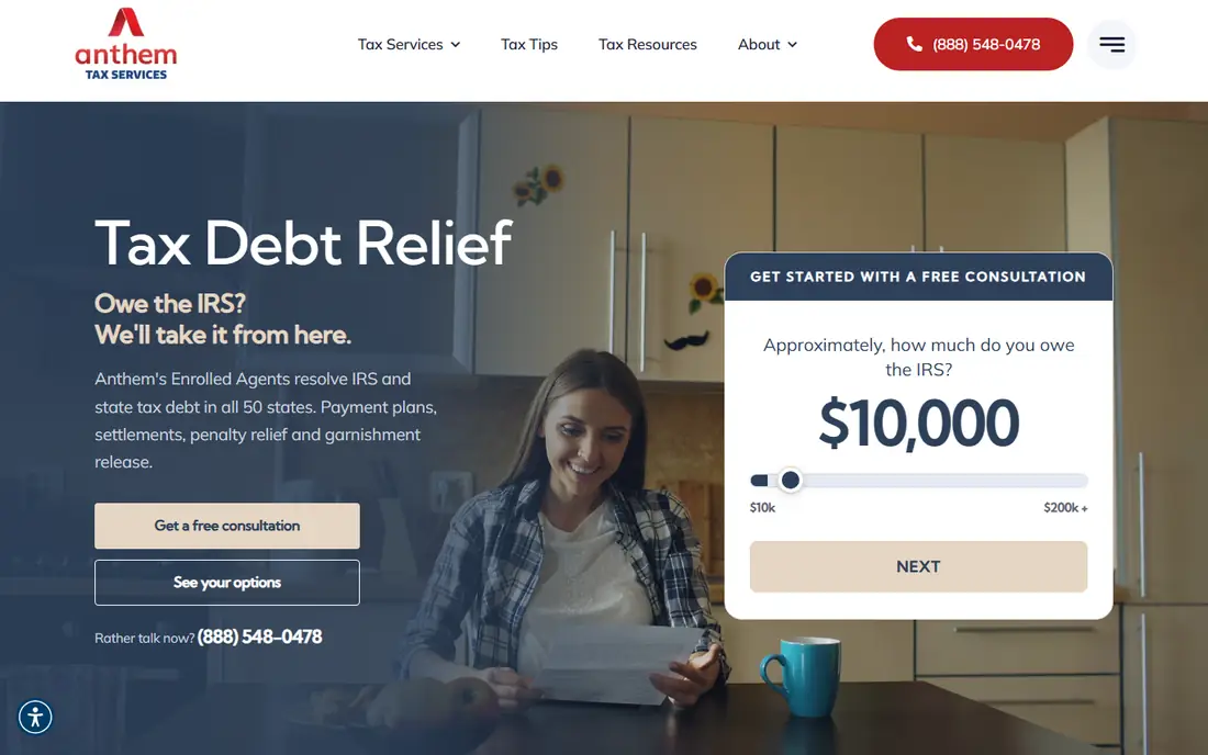 Anthem Tax Services homepage