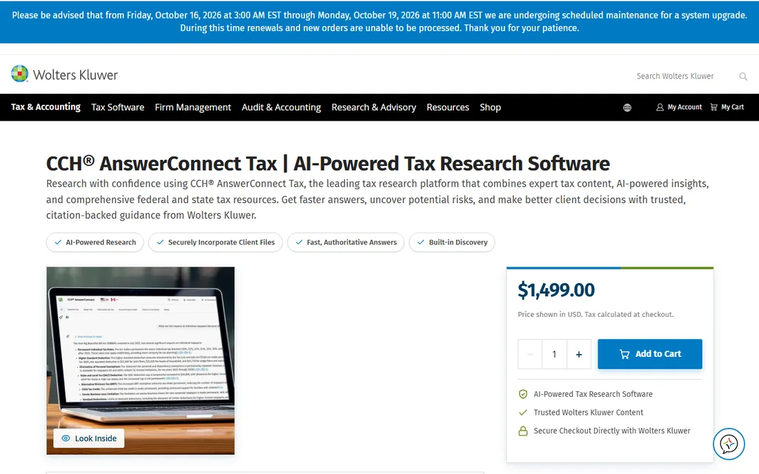 CCH AnswerConnect homepage