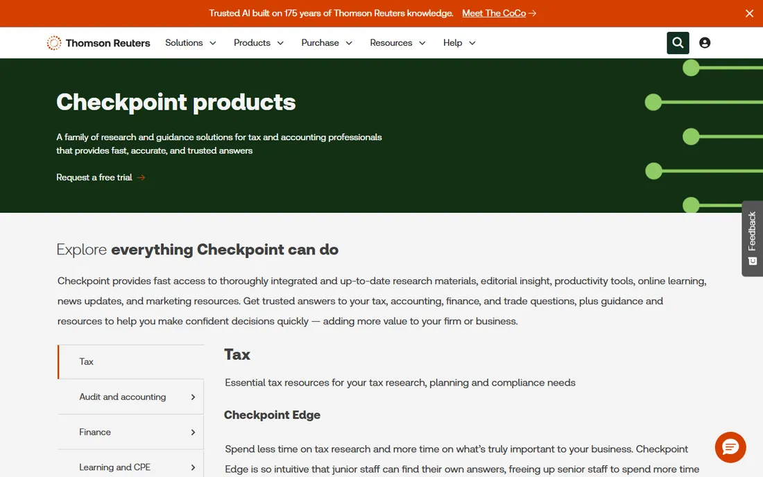 Thomson Reuters Checkpoint homepage