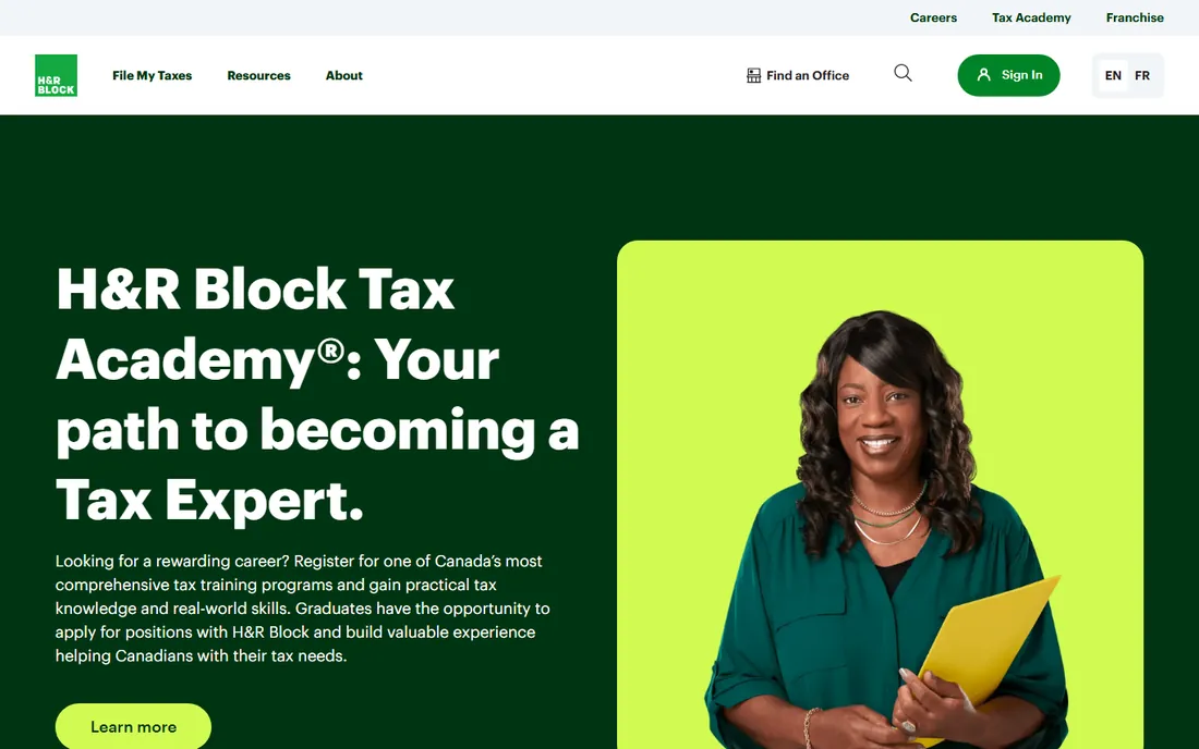 H&R Block Canada homepage
