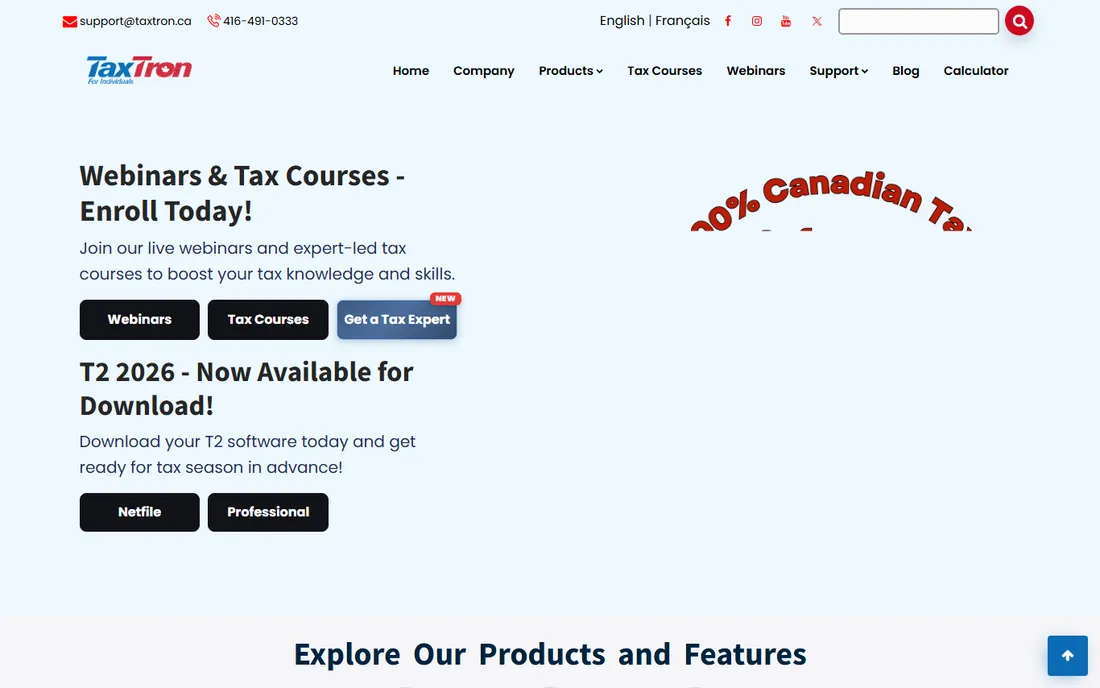 TaxTron homepage