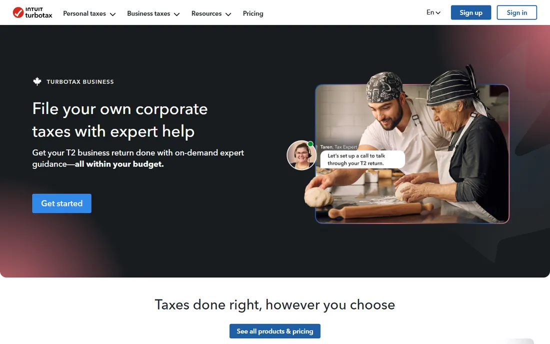 TurboTax Canada homepage