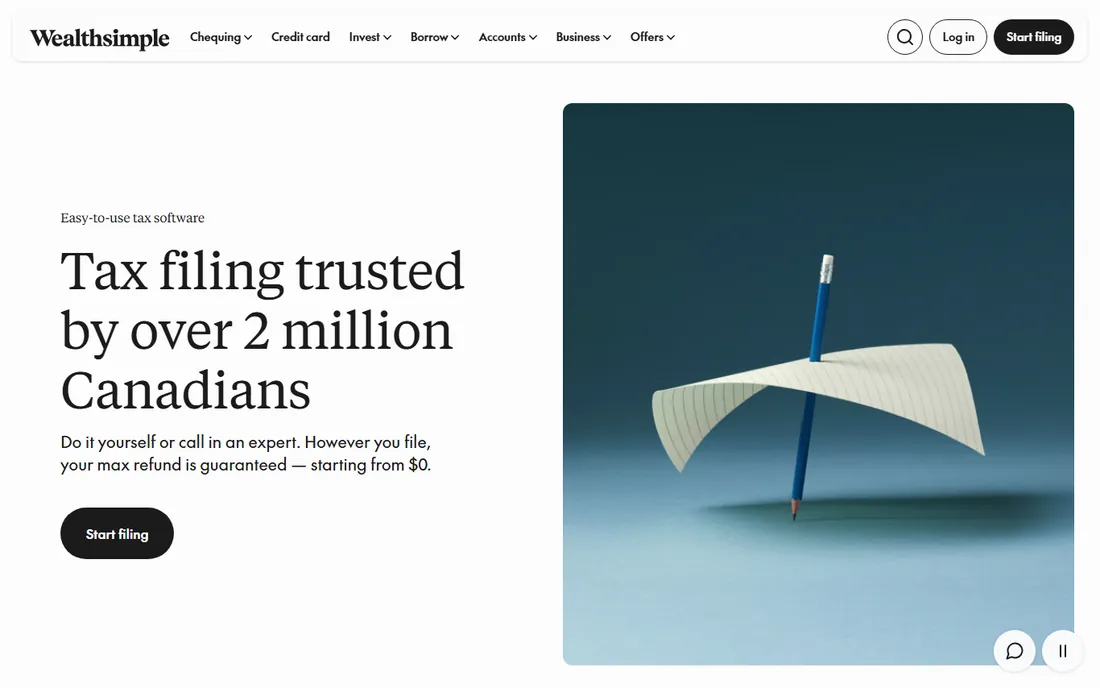 Wealthsimple Tax homepage