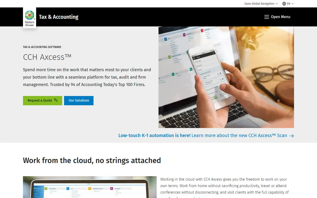CCH Axcess Tax homepage