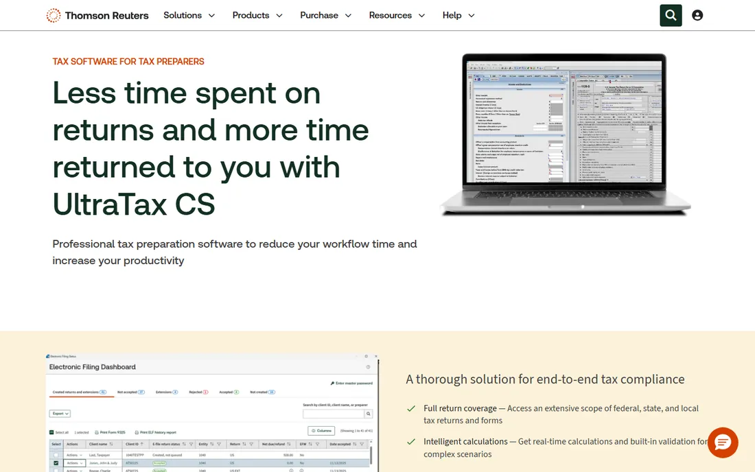 UltraTax CS homepage