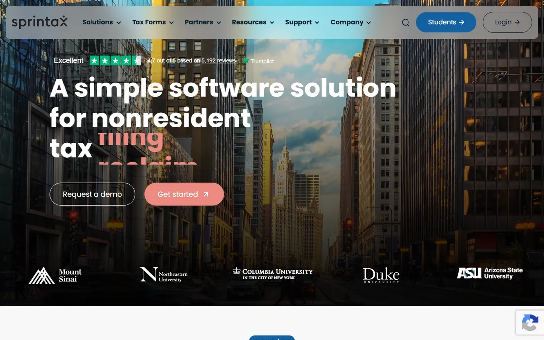 Sprintax homepage